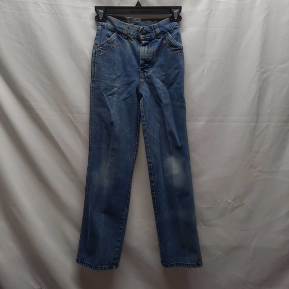 Vtg Wilkins Rumble Seats Light wash Western Rodeo Embroidered Rope & stars Jeans - Picture 1 of 11